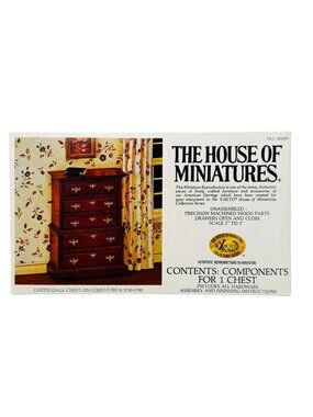 The House Of Miniatures Chippendale Chest On Chest 40009 1:12 Scale Wood Kit